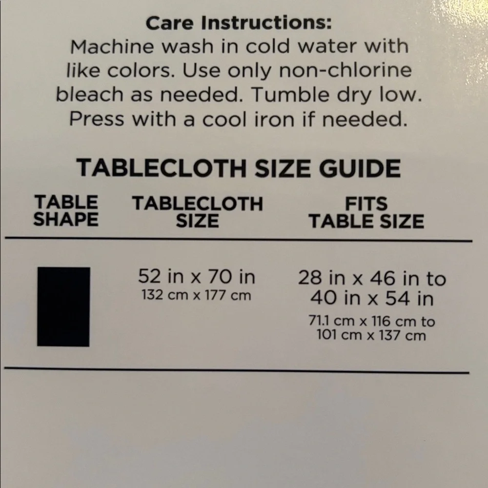 Plaid Fabric Tablecloth 52 inches x 70 inches